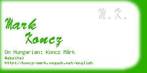 mark koncz business card