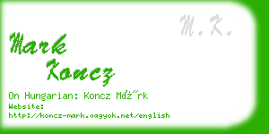 mark koncz business card